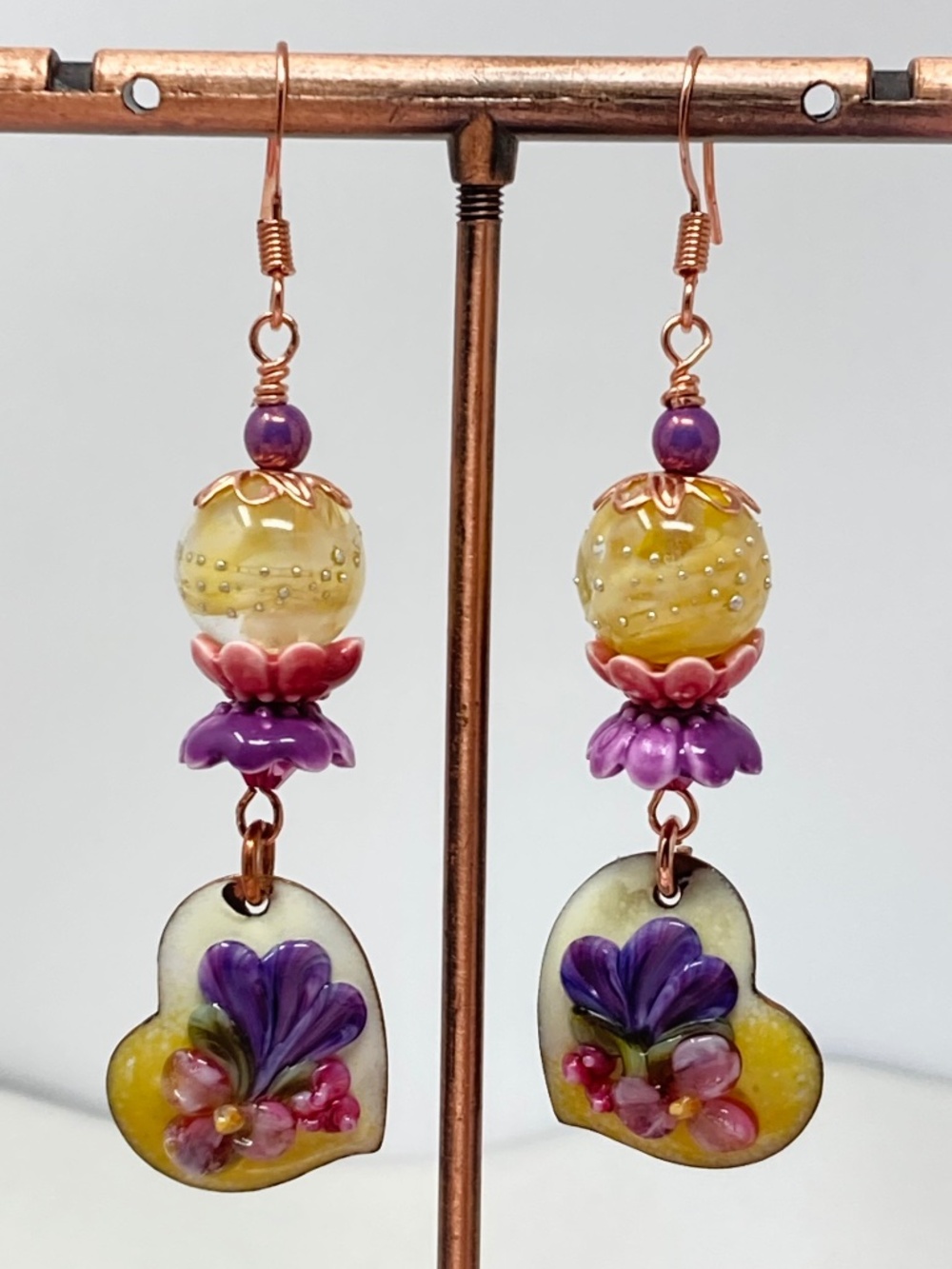 Floral & Lampwork earrings